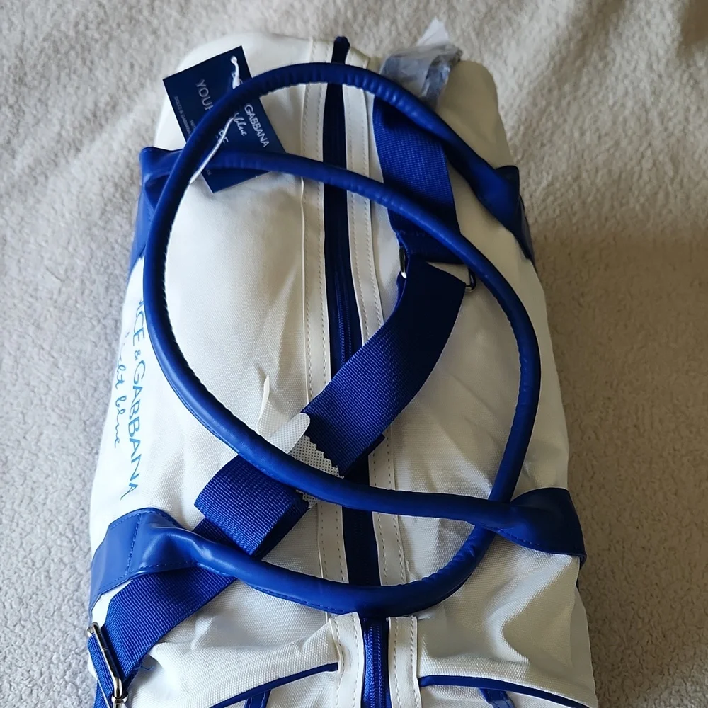 NWT Dolce & Gabbana Light Blue and White Duffel Bag - Picture 8 of 11